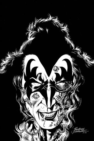 Kiss Zombies issue 2-J Rodney Buchemi 1:21 Black & White Virgin Cover