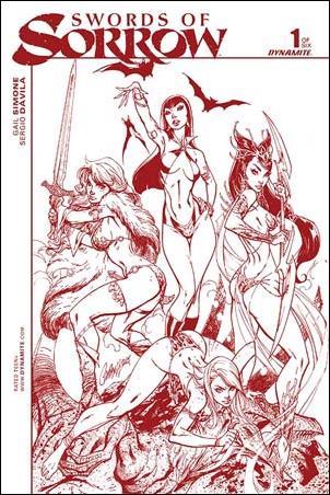 Swords of Sorrow issue 1-K J. Scott Campbell 1:50 Blood Red Cover
