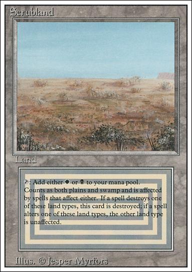 Magic the Gathering: Revised (Base Set) card 286 Scrubland