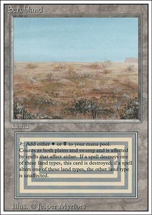 Magic the Gathering: Revised (Base Set) card 286 Scrubland