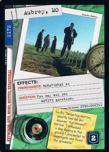 X-Files: Premiere Edition (Base Set) card XF96-0063v1 Aubrey, MO