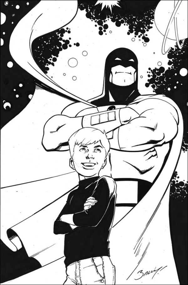 Space Ghost / Jonny Quest: Space Quest issue 4-L Mark Bagley Virgin B&W 1:15 Cover