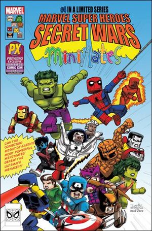 Secret Wars issue 4-L San Diego Comic-Con / Previews Minimates Cover
