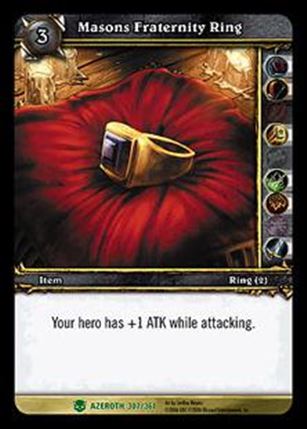 World of Warcraft: Heroes of Azeroth (Base Set) card 307 Masons Fraternity Ring