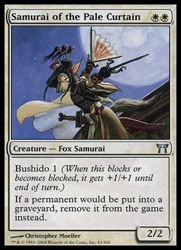 Magic the Gathering: Champions of Kamigawa (Base Set) card 43 Samurai of the Pale Curtain