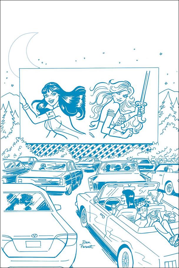 Red Sonja and Vampirella Meet Betty and Veronica issue 9-K Dan Parent 1:21 Blue Line Art Virgin Cover