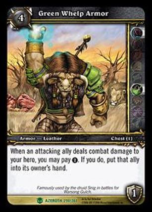 World of Warcraft: Heroes of Azeroth (Base Set) card 291 Green Whelp Armor