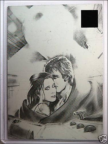 Star Wars Galaxy: Series 4 (Base Card Printing Plate Subset) card 102 Romance in Deep Space - 1/1 Black