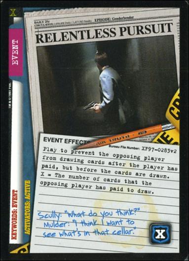 X-Files: The Truth Is Out There (Base Set) card XF97-0283v2 Relentless Pursuit