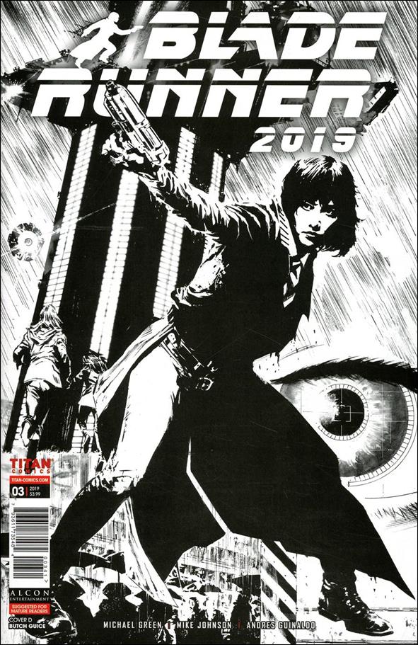 Blade Runner 2019 issue 3-D Butch Guice Black & White Cover