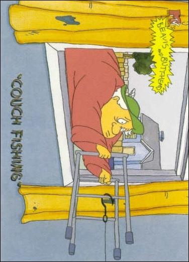 Beavis and Butt-Head (Base Set) card '2569' "Couch Fishing"
