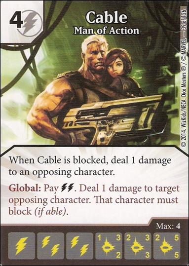 Marvel Dice Masters Uncanny X-Men  card 39 Cable: Man of Action