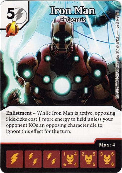 Marvel Dice Masters Civil War card 136 Iron Man: Extremis