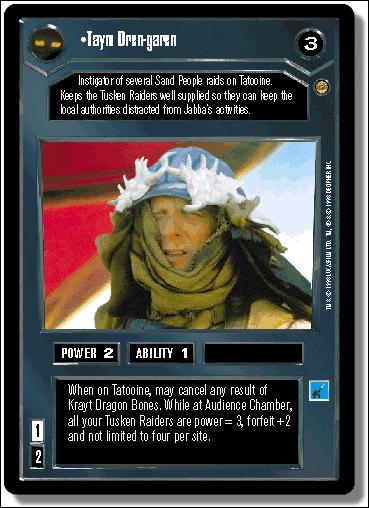 Star Wars: Jabba's Palace Limited (Base Set) card 32 Taym Dren-garen