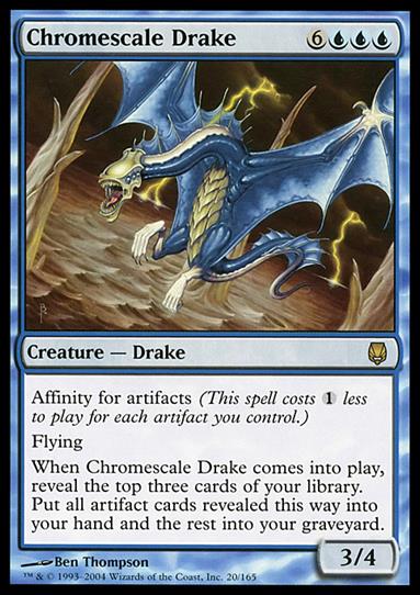 Magic the Gathering: Darksteel (Base Set) card 20 Chromescale Drake