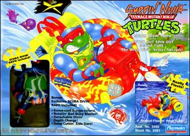 Teenage Mutant Ninja Turtles: Surfin' Ninja figure 1 Scuba Divin' Raph w/ Psych Out Spin Out Scuba Tube