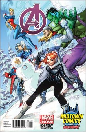 Avengers (2013) issue 24.NOW-T J. Scott Campbell Midtown Comics Cover