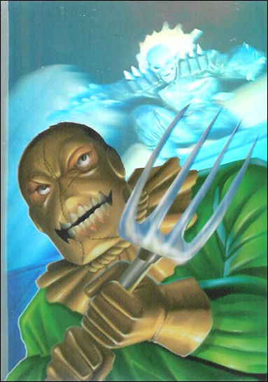 Marvel Annual Flair '95 (HoloBlast Subset) card 10 Ghost Rider vs. Scarecrow