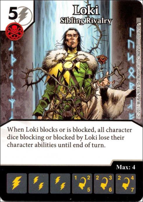 Marvel Dice Masters Defenders card 20 Loki: Sibling Rivalry