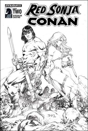 Red Sonja / Conan issue 2-C Ed Benes 1:15 Black & White Cover