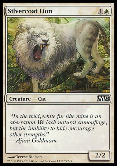 Magic the Gathering: 2013 Core Set (Base Set) card 35 Silvercoat Lion