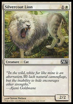 Magic the Gathering: 2013 Core Set (Base Set) card 35 Silvercoat Lion