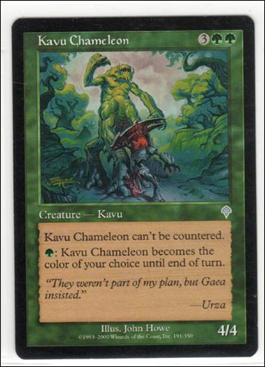 Magic the Gathering: Invasion (Base Set) card 191 Kavu Chameleon