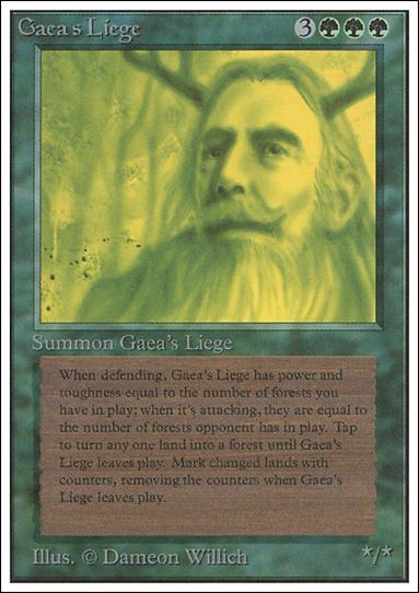 Magic the Gathering: Unlimited (Base Set) card 197 Gaea's Liege