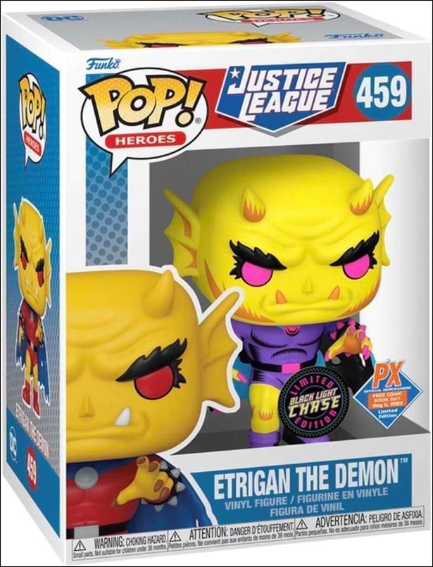 POP! Heroes figure 459-B Etrigan the Demon (Blacklight) Chase FCBD Excl.