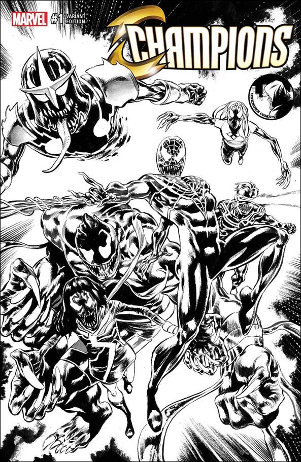 Champions (2016) issue 1-VV Unknown Comics Black & White Cover