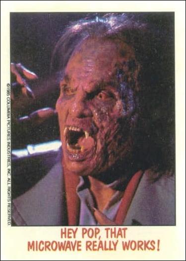 Fright Flicks (Base Set) card 82 "Hey pop, that microwave really works!"