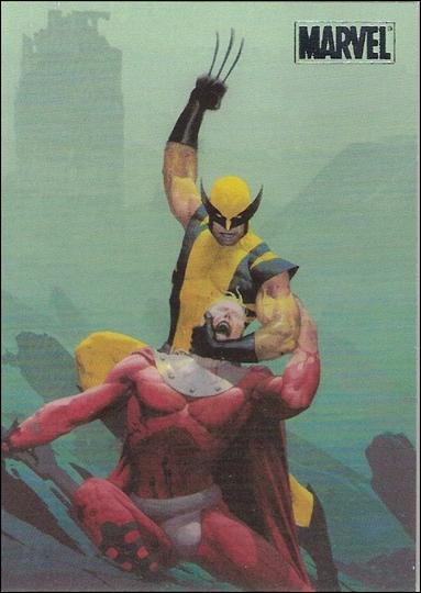 Marvel Heroes and Villains (Silver Foil Parallel Base Set) card 35 Wolverine vs Magneto