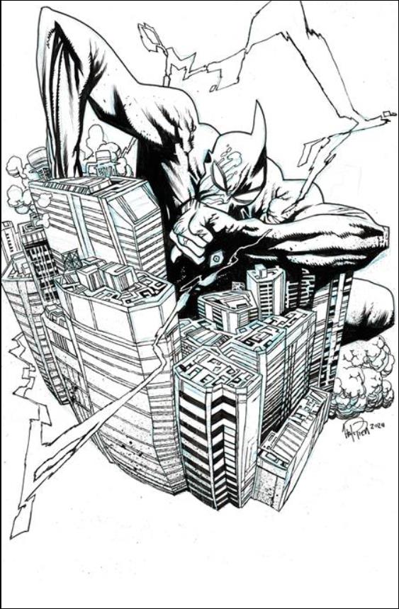Ultramega issue 5-D James Harren B&W Virgin 1:25 Cover