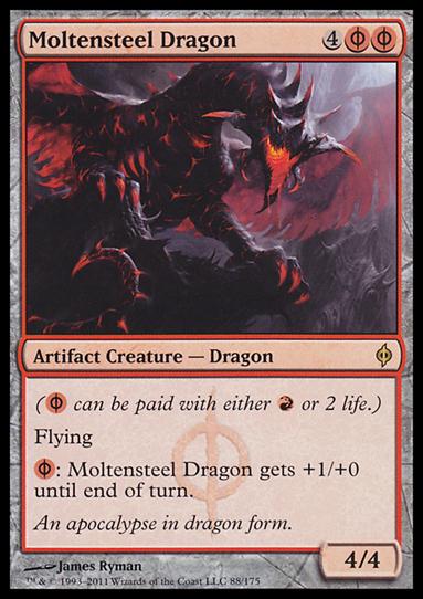 Magic the Gathering: New Phyrexia card 88 Moltensteel Dragon