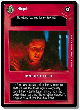 Star Wars: Cloud City Limited (Base Set) card 33 Despair