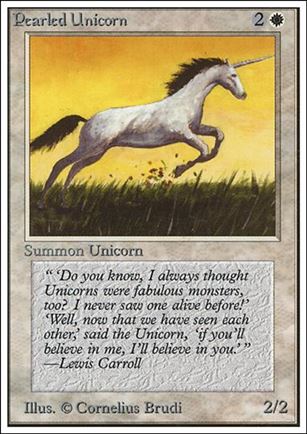 Magic the Gathering: Unlimited (Base Set) card 31 Pearled Unicorn