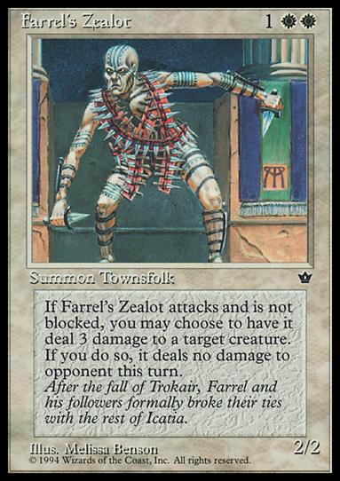 Magic the Gathering: Fallen Empires (Base Set) card 3-B Farrel's Zealot