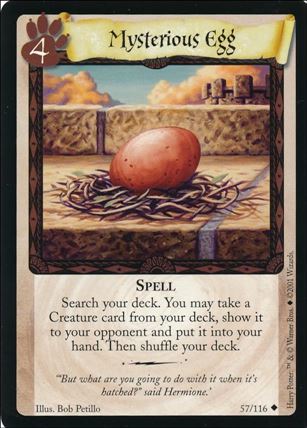 Harry Potter (Base Set) card 57 Mysterious Egg