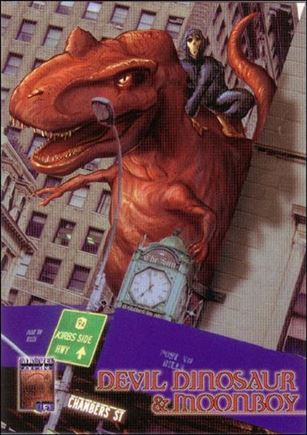 Marvel Premium QFX (Base Set) card 47 Devil Dinosaur & Moonboy