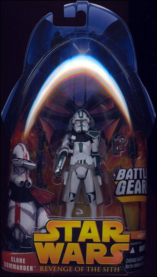 Star Wars: Revenge of the Sith 3 3/4" Basic Action Figures figure 33-B Clone Commander (Battle Gear!) - Green