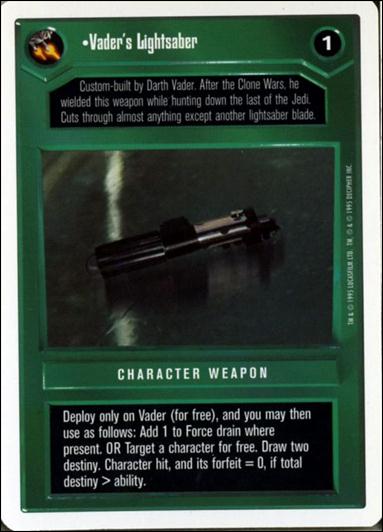 Star Wars: Premiere Unlimited (Base Set) card 159 Vader's Lightsaber