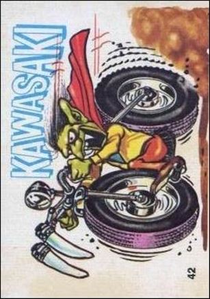 Silly Cycles (Base Set) card 42-B Kawasaki  (Fan Art on Back)