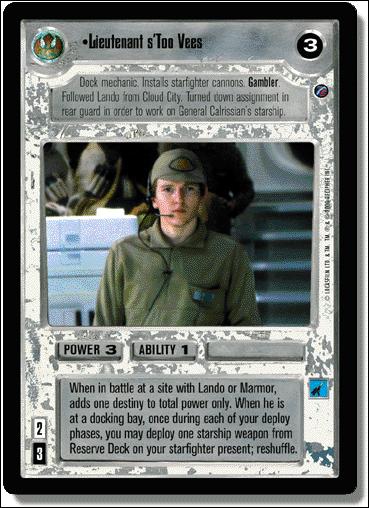Star Wars: Death Star II Limited (Base Set) card 113 Lieutenant s'Too Vees