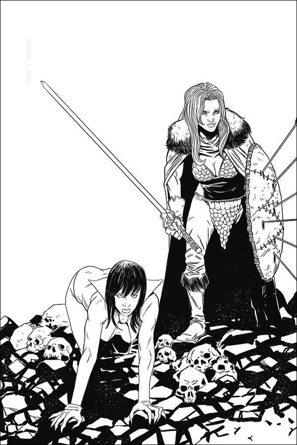 Vampirella / Red Sonja issue 10-J Drew Moss 1:11 Black & White Virgin Cover