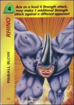 Marvel OverPower (Base Set) card nn176 Rhino: Pinball Blow