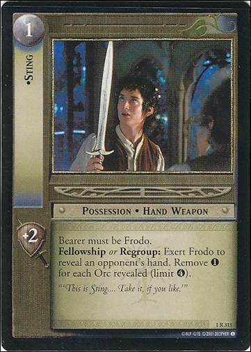 Lord of the Rings: The Fellowship of the Ring (Base Set) card 1 R 313 Sting