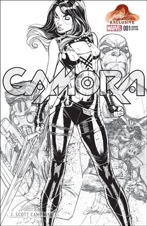 Gamora issue 1-J jscottcampbell.com Sketch Background Cover 1/1000