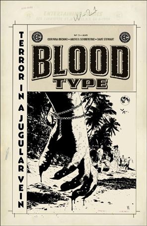 Blood Type issue 3-D Andrea Sorrentino B&W Artist 1:20 Cover