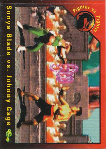 Mortal Kombat (Base Set) card 10 Sonya Blade vs. Johnny Cage
