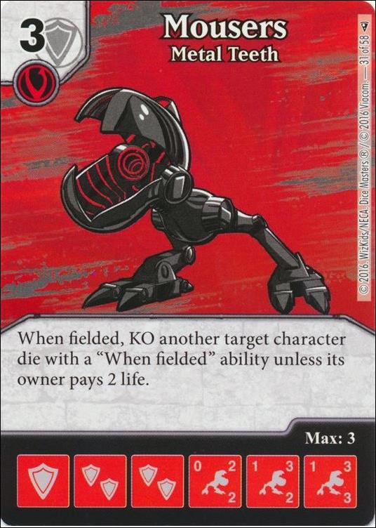 Dice Masters Teenage Mutant Ninja Turtles  card 31 Mousers - Metal Teeth